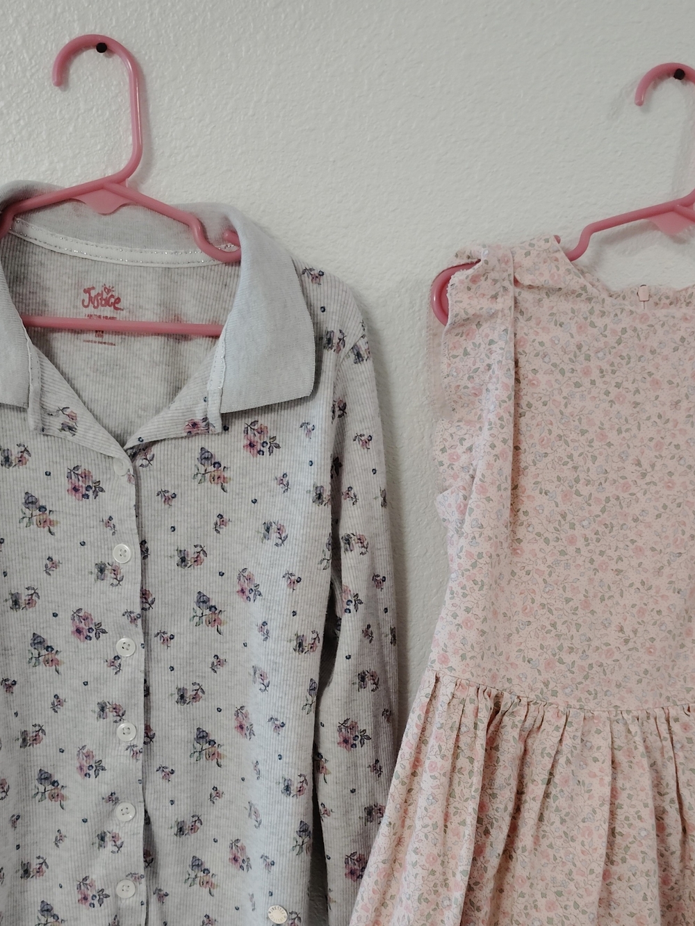 Set Of 2 Bundle Justice Girls Long Sleeve Shirt (Size 10) and Blush Pink Dress